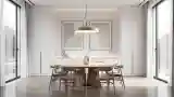 Dining Room with Wood and Light
