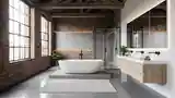 Łazienka Loft z Kamieniem i Drewnem