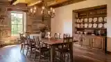 Stone and Wood Dining Room