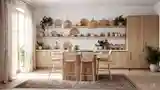 Bohemian Kitchen with Wood and Line