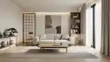Minimalistny salon w stylu japońskim