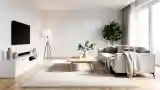 Modern Living Room with Wood and Linen