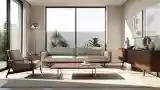 Sunlit Mid-Century Modern Living Room