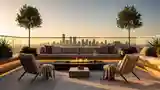 High-Rise Terrace with Fire Pit