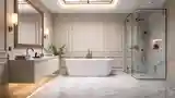 Elegant White Marble Spa Bathroom