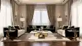Elegancki Salon z Złotymi Akcentami