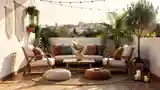 Boho Taras z Wzorną Teksturą