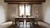 Rustic Dining Room with Warm Light