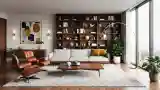 Modern Lounge with Wood and Leather