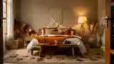 Wnętrze boho w ciepłych odcieniach