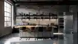 Industriальная Kuchnia z Betonem i Drewnem
