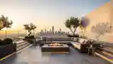 Modern Luxury Terrace with Fire Pit