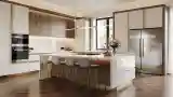 Kuchnia Luxusowa z Marmurem i Drewnem