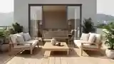 Japandi Terrace with Wood and Zen