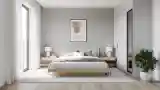 Minimalist Master Bedroom in Wood and Concrete