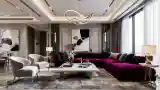 Glamorous Living Room with Velvet