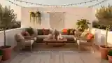 Elegancka tarasowa przestrzeń boho