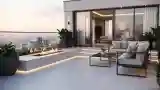 Modern Terrace with Fire Feature