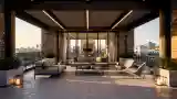 Spacious Industrial Terrace Lounge