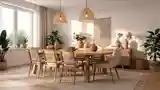 Elegancka Jadalnia Boho z Drewnem