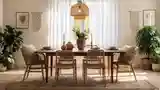 Jadalnia boho z naturalnymi teksturami