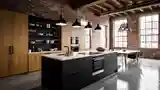 Loft Kitchen with Exposed Brick