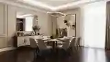 Elegant Dining Room with Warm Light