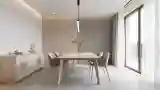 Minimalist Dining Room with Warm Light