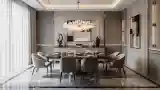 Elegancki Salon Jadalny z Marmurem