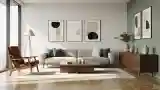 Sunlit Mid-Century Modern Living Room
