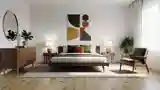 Sunlit Mid-Century Modern Bedroom