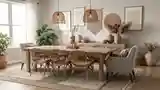 Bohemian Dining Room with Rattan Elegance