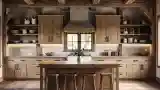 Rustic Wood Kitchen with Warm Ambiance