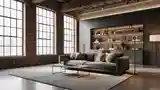 Loft z Ciemnymi Sufitami i Kamieniami
