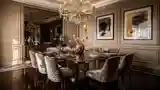 Opulent Dining Room with Gold Accents