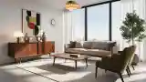 Scandinavian Lounge with Warm Wood