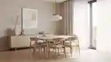 Elegancka sala kolacyjna z drewnem
