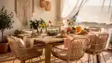 Boho Taras z Drewnem i Woskiem