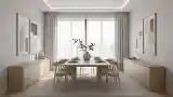 Elegancka Sala Jedzeniowa z Drewnem