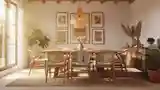 Bohemian Dining Room with Natural Textures