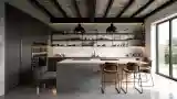 Industrial Kitchen with Concrete