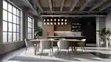 Loft Dining Room with Concrete