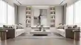Luxury Living Room with Marble and Metallic Accents