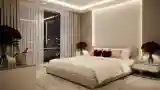 Minimalist Bedroom with Luxe Lighting