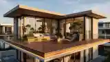 Modern Terrace with Wood and Glass