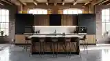 Industrial Kitchen with Wood Accents