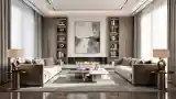 Luxurious Living Room with Fireplace