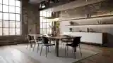 Loft Dining Room with Wood and Dark Textures