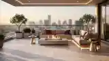 Luxusowy taras z ogniskiem
