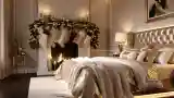 Glamour Bedroom with Festive Firelight